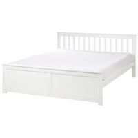 cama con somier de madera de pino mdf minimalista 160 x 200 cm blanco olendon