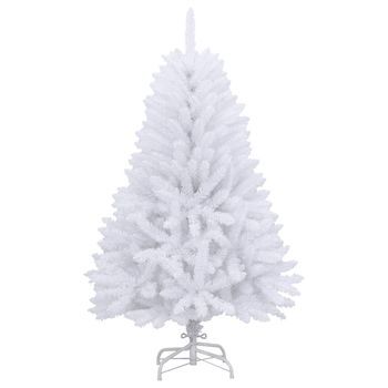 Árbol De Navidad | Decoraciones De Navidad Artificial Con Bisagras Y Soporte Blanco 150cm