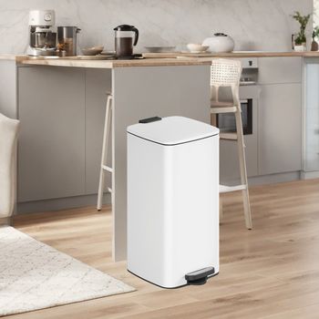Cubo de basura de cocina de 30 l de acero de color blanco