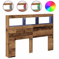 cabecerorcabecero de camarpanel de cabecera de cama con led madera vieja 140x17x102 cm