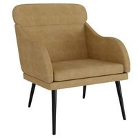 sillon de terciopelo marron 63x76x80 cm vidaxl