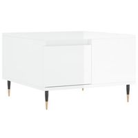 mesa de centro madera contrachapada blanco brillo 55x55x365 cm vidaxl