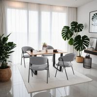 4 sillas de comedor de tejido acolchado 60 x 58 x 85 cm gris