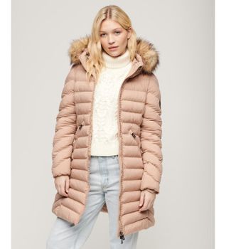 Superdry para mujer. W5011789A Chaqueta Fuji rosa (M), Casual, Poliéster