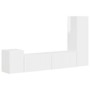 Conjunto De Mueble De Tv 4 Uds. Brillante Madera De Ingeniería Vidaxl