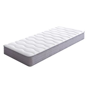 Colchón De Muelles 90x200 Cm, Colchón Firmeza H3, Ergonómico, Grosor 20 Cm, Tela Y Metal, Blanco