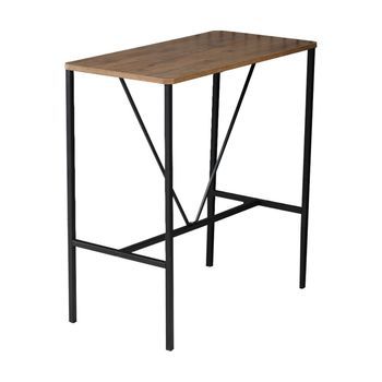 Juego De Mesa Y Taburete De Bar (5 Piezas) Nordic Humo Nogal Negro