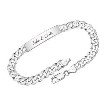 Pulsera de plata 925 de 7,5 mm incl. grabado láser