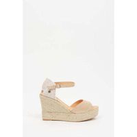 la valeta alpargatas charlene peep toe nude para mujer