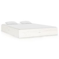cama matrimonial  cama para adultos  estructura de cama madera maciza blanca 135x190 cm
