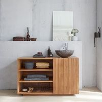 mueble de bano de madera teca maciza de 120 cm