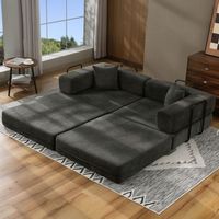 sofa cama de 2 plazas de chenilla homcom 198x100x69 cm gris oscuro