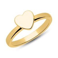 anillo de plata 925 chapado en oro opcion de grabado de corazon