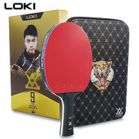 raqueta de tenis de mesa loki 9 estrellas raqueta de ping pong aprobada por la ittf paleta ligera de carbono con goma adhesiva rxton 5