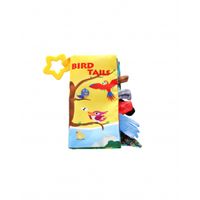 libro educativo de tela con mordedor bird tails