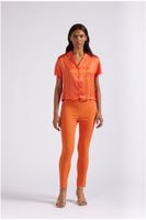 blusa corta de saten orange s