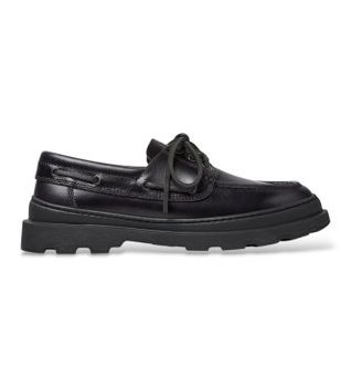 Camper para hombre. K101067-002 Mocasines de piel Brutus+ negro (42), Plano, Ninguno, Clásico