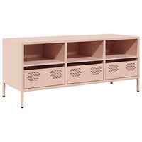 mueble tv  mueble de salon  mesa de tv acero laminado en frio rosa 101  5x39x43  5 cm