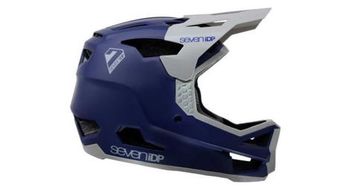 Seven project 23 casco integral fibra de vidrio   azul oscuro mate   gris brillante