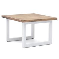 mesa auxiliar icub strong eco 60x60x53 blanca en madera maciza de pino acabado vintage estilo industrial box furniture