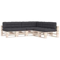 cojines para sofa de palets 7 unidades tela gris antracita vidaxl