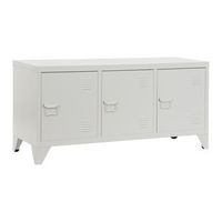 mueble tv metal 120x40x58 taquilla blanco