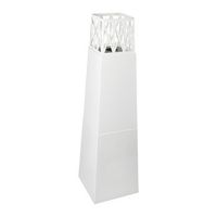 biochimenea de suelo kekai mauna loa 40x40x145 cm con quemador de acero inoxidable y accesorio apagallamas color blanco