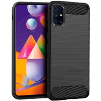 cool funda carbon negro para samsung galaxy m31s