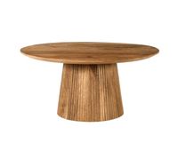 mesa de centro redonda d80 cm en madera maciza