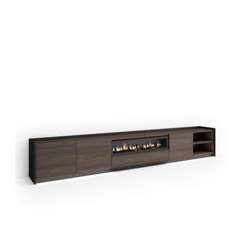 Mueble Tv Colmenar-02 Con Chimenea Y Luces Led Integradas