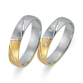 Alianzas 14 quilates oro amarillo-blanco 2 diamantes
