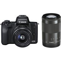 canon eos m50 mirrorless camera with ef-m 15-45 mm f35-56 is stm  55-200 mm f45-63 is stm lens