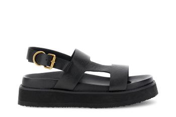 sandalias de piel con doble tira black