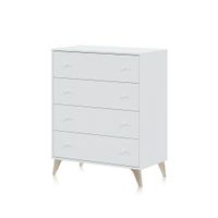 comoda de 4 cajones en formato vertical 775x95 cm blanco