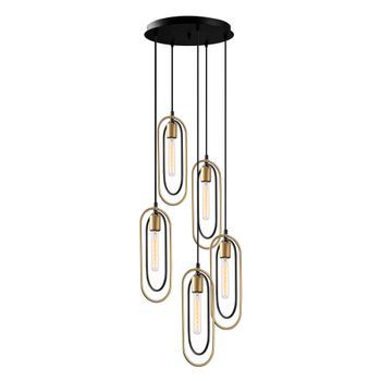 Lámpara De Techo Cerco-2041 Oro Negro Metal 48x48x132 Cm