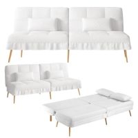 sofa cama con funcion de cama funda futon plegable sofa cama sofa esquinero cama invitados sofa 3 plazas con respaldo ajustable en tela teddy - blanco