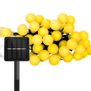 Aigostar Guirnaldas Luces Exterior Solar, 12m 50LED Guirnaldas Solares, Luces Decorativas con 8 Modos 2700K, IP65 Guirnalda Solar Exterior para Jardín Terraza, Patio, Navidad, blanco lechoso