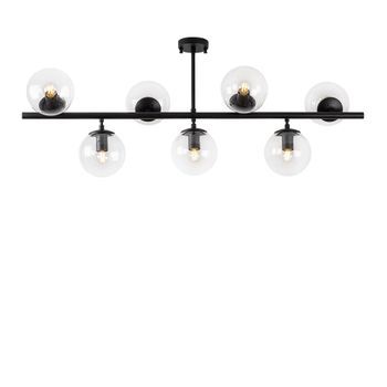 Lámpara De Techo Fazli-10531 Negro Metal Vidrio 113x40x46 Cm