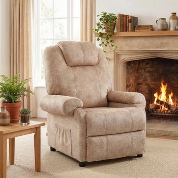 Sillón Reclinable De Espuma Metal Poliéster Homcom 88x91x108 Cm-beige