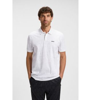 BOSS para hombre. 50548325 Polo Clash blanco (L), Casual, Algodón, Manga corta