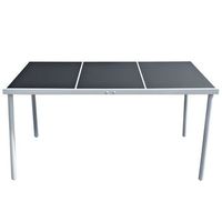 mesa de jardin  mesa de exterior de acero negra 150x90x74 cm