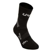 uyn run winter one calcetines para correr mujeres-negroblanco