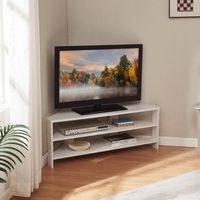 mueble de tv berg con estantes 110x36x42 cm - blanco encasa