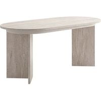 mesa de comedor extensible de madera 160200 cm sorell - 8 plazas - travertino