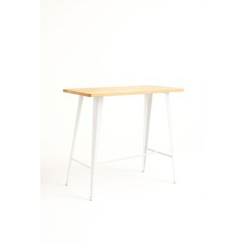 Mesa Torix Alta Rectangular Madera Natural 120 X 60 Cm De Madera 105*120*60 Cm - Blanco