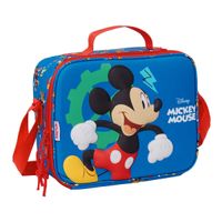 safta mickey mouse bolsa isotermica porta alimentos - frontal 3d - cremallera - bandolera ajustable - asa de mano - 25x195x9cm - color azul oscuro
