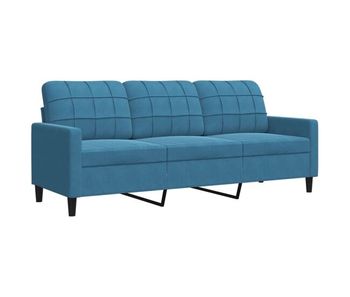 Sofá de 3 plazas - sofá de salón terciopelo azul 180 cm