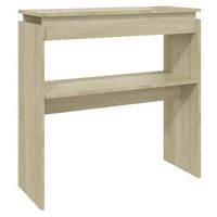 mesa consola  mesa de entrada  mesa auxiliar madera contrachapada roble sonoma 80x30x80 cm