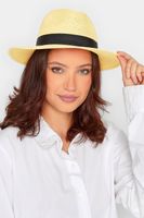 sombrero fedora amarillo de paja