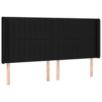 cabecero cama mueble de dormitorio con led de tela 203 x 16 x 118128 cm negro m020001199